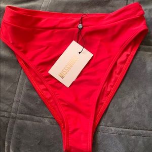 Red high waisted bikini bottoms size 6 BRAND NEW